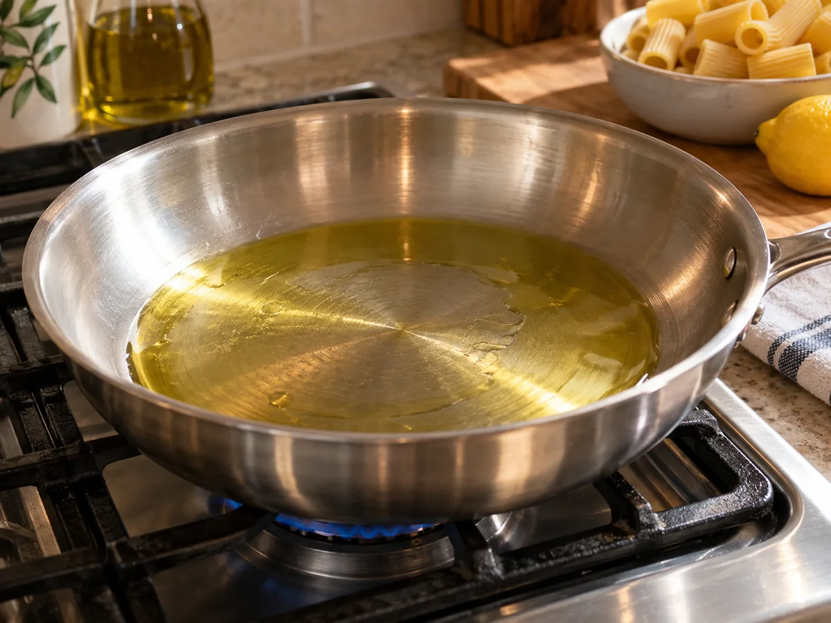 Ригатони с индейкой и соусом из тунца и каперсов: фото процесса приготовления — разогрейте 1 ст. л. масла в широкой сковороде