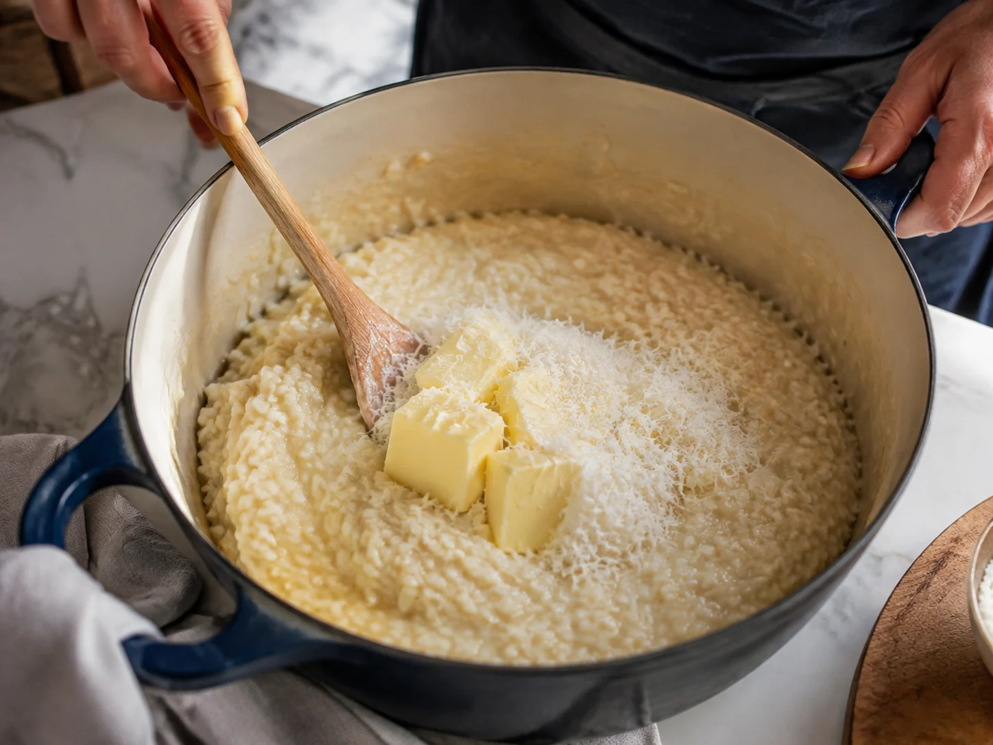 Ризотто с горгонзолой | Фото подпункта 13 | Viva Cucina Ризотто с горгонзолой: фото процесса приготовления — доведите блюдо до финальной текстуры и снимите с огня или достаньте из духовки вовремя