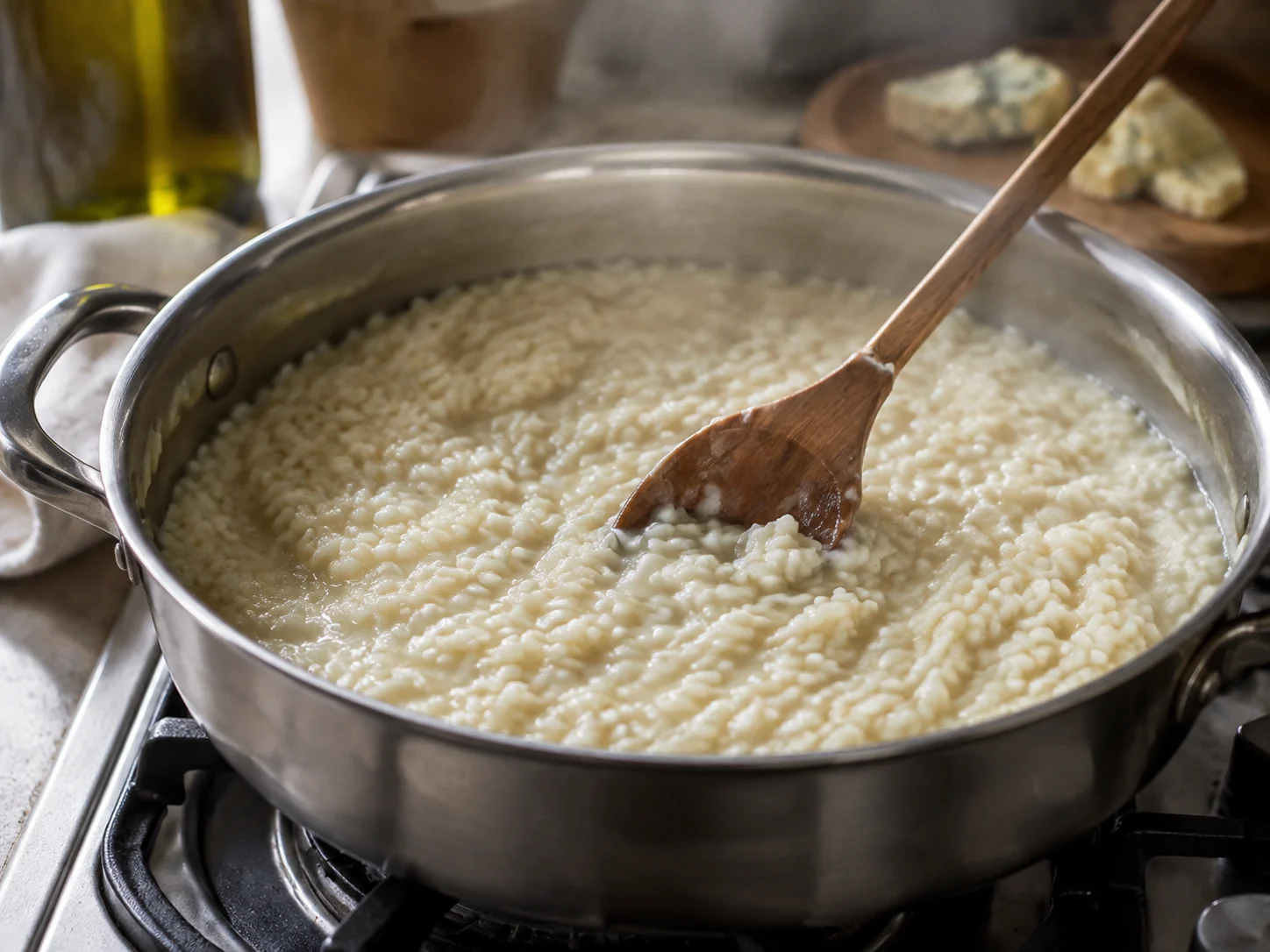 Ризотто с горгонзолой | Фото подпункта 8 | Viva Cucina Ризотто с горгонзолой: фото процесса приготовления — добавляйте жидкость, соус или начинку постепенно, чтобы блюдо собиралось равномерно