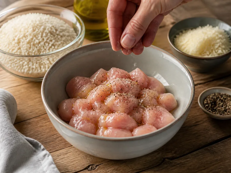 Ризотто с курицей | Фото подпункта 3 | Viva Cucina Ризотто с курицей: фото процесса приготовления — нарежьте, отмерьте и подготовьте ингредиенты для первого активного этапа, чтобы дальше работать без пауз