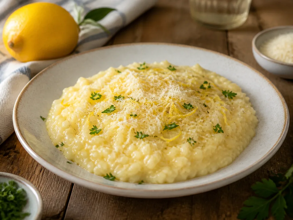 Ризотто с лимоном | Фото подпункта 15 | Viva Cucina Ризотто с лимоном: фото процесса приготовления — подавайте сразу или после короткого отдыха, когда блюдо выглядит собранным и аккуратным