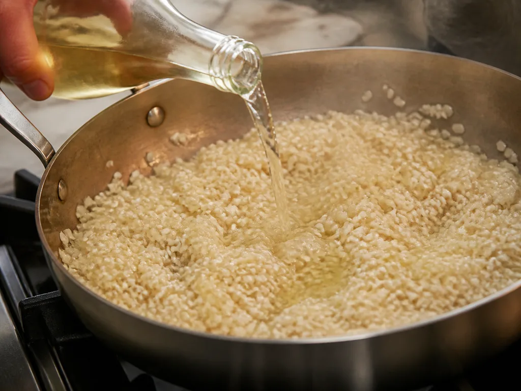 Ризотто с лимоном | Фото подпункта 6 | Viva Cucina Ризотто с лимоном: фото процесса приготовления — снимите или отложите всё, что не должно долго готовиться, чтобы вернуть это в блюдо ближе к финалу