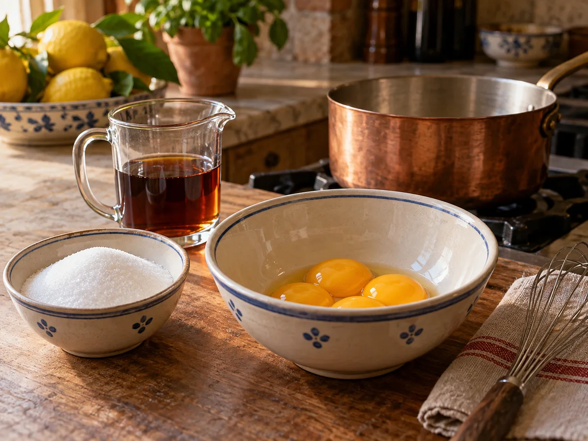Сабайон | Фото подпункта 4 | Viva Cucina Сабайон: фото процесса приготовления — отмерьте сахар и марсалу отдельно