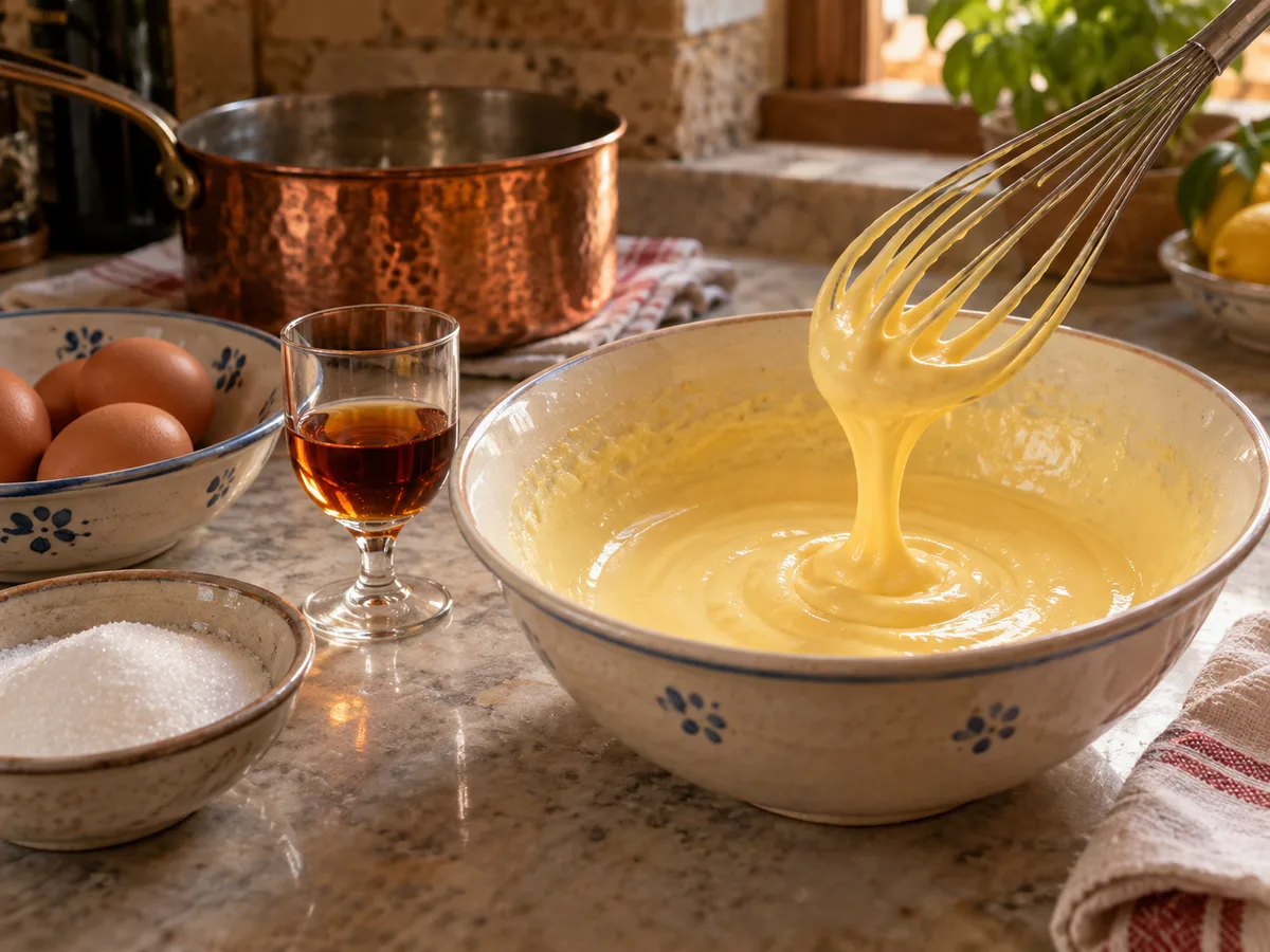 Сабайон | Фото подпункта 7 | Viva Cucina Сабайон: фото процесса приготовления — продолжайте взбивать до светлой смеси, стекающей лентой