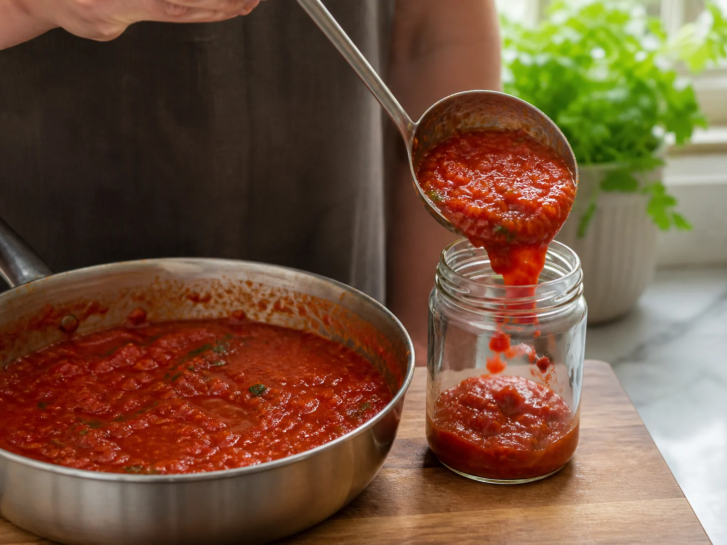 Соус Аррабиата | Фото подпункта 14 | Viva Cucina Соус Аррабиата: фото процесса приготовления — для хранения переложите горячий соус в чистую ёмкость и дайте ему полностью остыть без герметичного закрытия