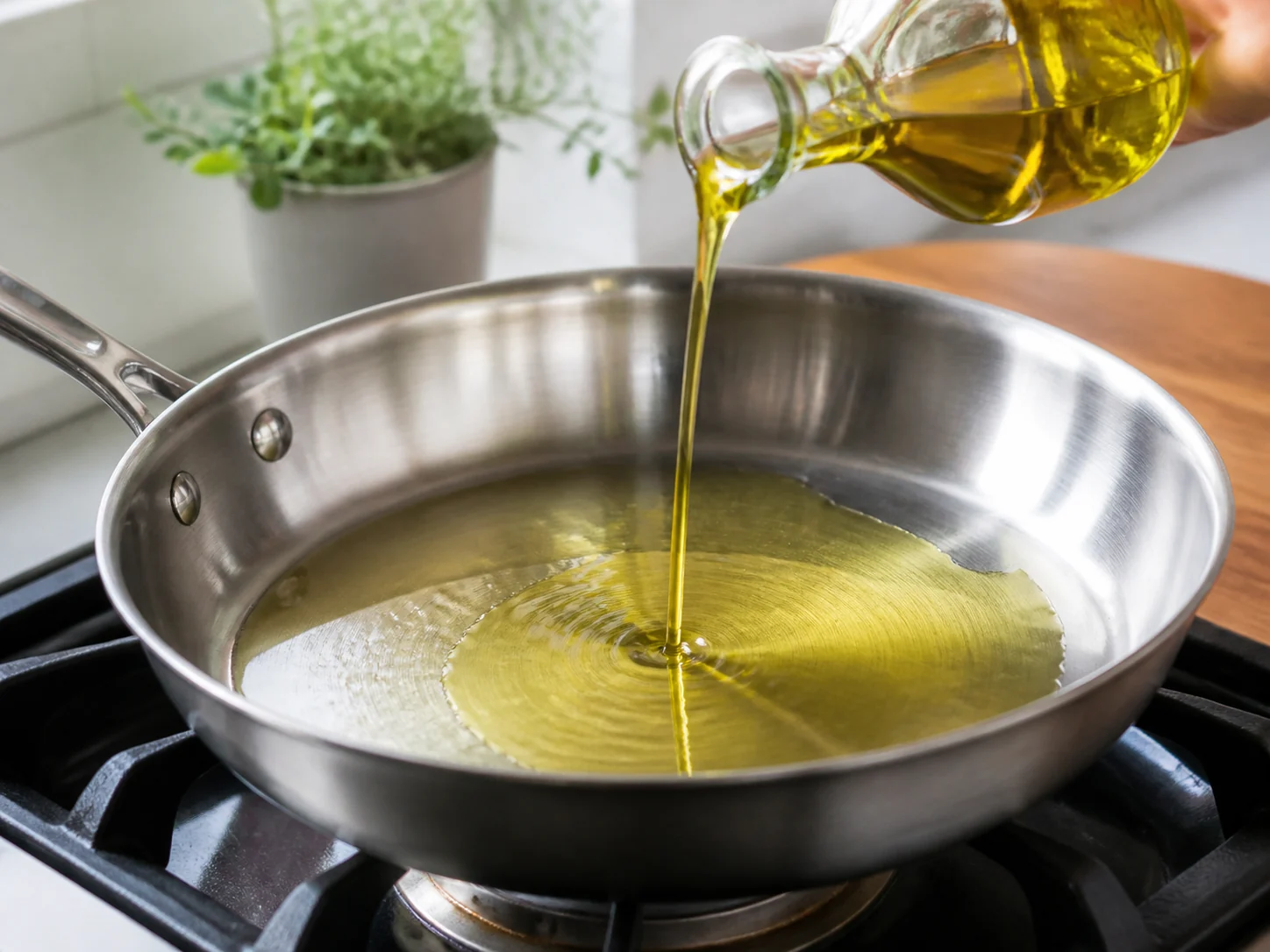 Соус Аррабиата | Фото подпункта 4 | Viva Cucina Соус Аррабиата: фото процесса приготовления — налейте оливковое масло в широкую сковороду и умеренно нагрейте его