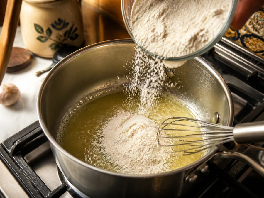 Соус бешамель | Фото подпункта 5 | Viva Cucina Соус бешамель: фото процесса приготовления — следите за цветом, запахом и влажностью продуктов: на этом этапе формируется главный вкус