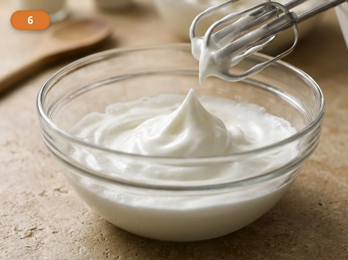 Тирамису: фото процесса приготовления — отдельно взбейте белки до устойчивых пиков, чтобы потом аккуратно облегчить ими крем