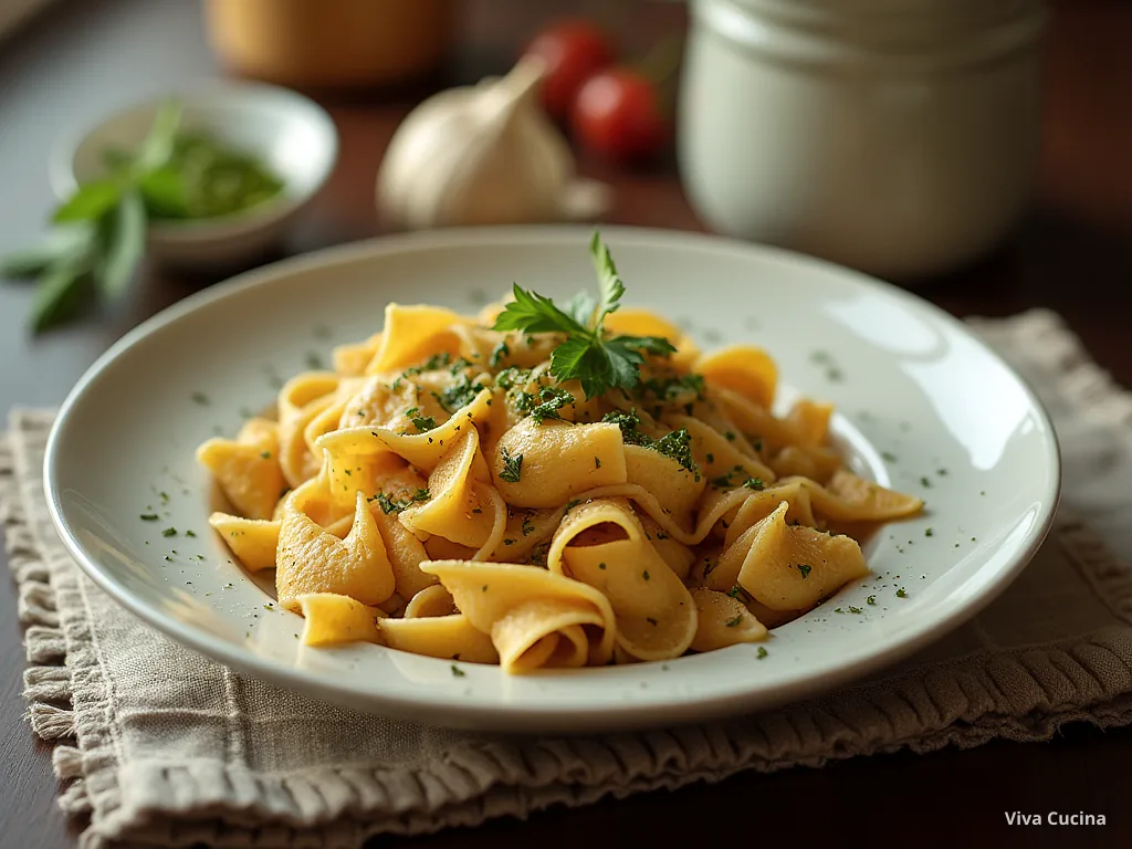 Фарфалле с тыквой и соусом из запечённых перцев — готовое блюдо из категории «Паста» на сайте Viva Cucina