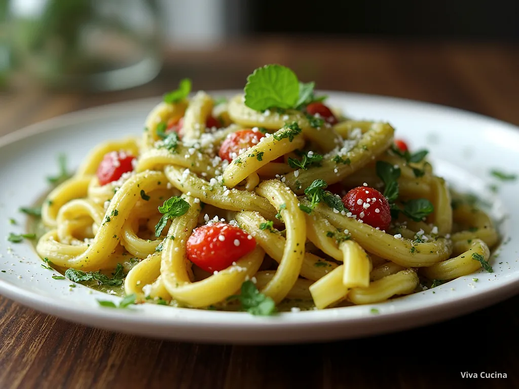 Фузилли с анчоусами и песто — готовое блюдо из категории «Паста» на сайте Viva Cucina