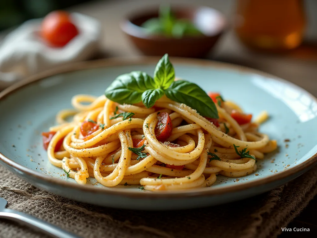 Фузилли с креветками и соусом из тунца и каперсов — готовое блюдо из категории «Паста» на сайте Viva Cucina