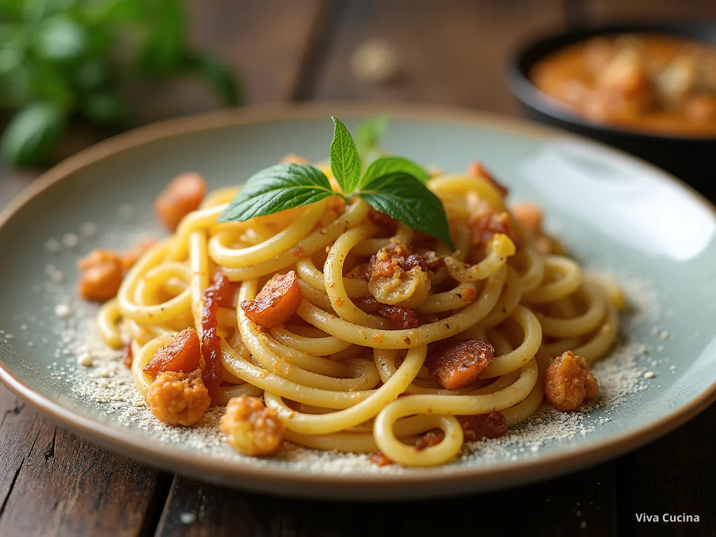 Лингвини с нутом и сливочно-грибным соусом — готовое блюдо из категории «Паста» на сайте Viva Cucina