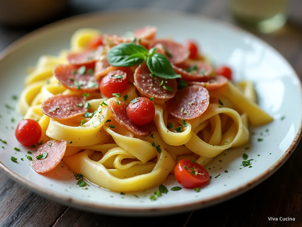 Паппарделле с грибами и соусом лимон-чеснок — готовое блюдо из категории «Паста» на сайте Viva Cucina