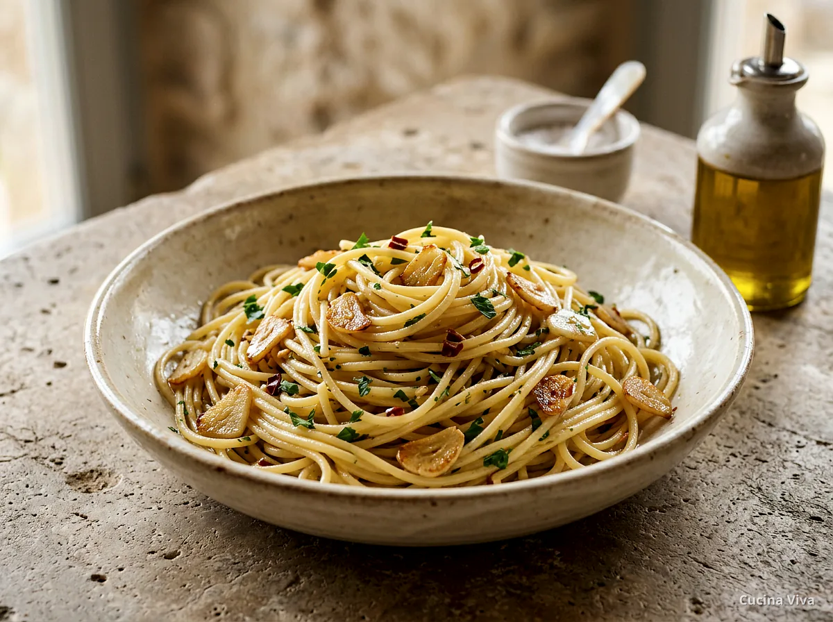 Паста аллио э олио — готовое блюдо из категории «Паста» на сайте Viva Cucina