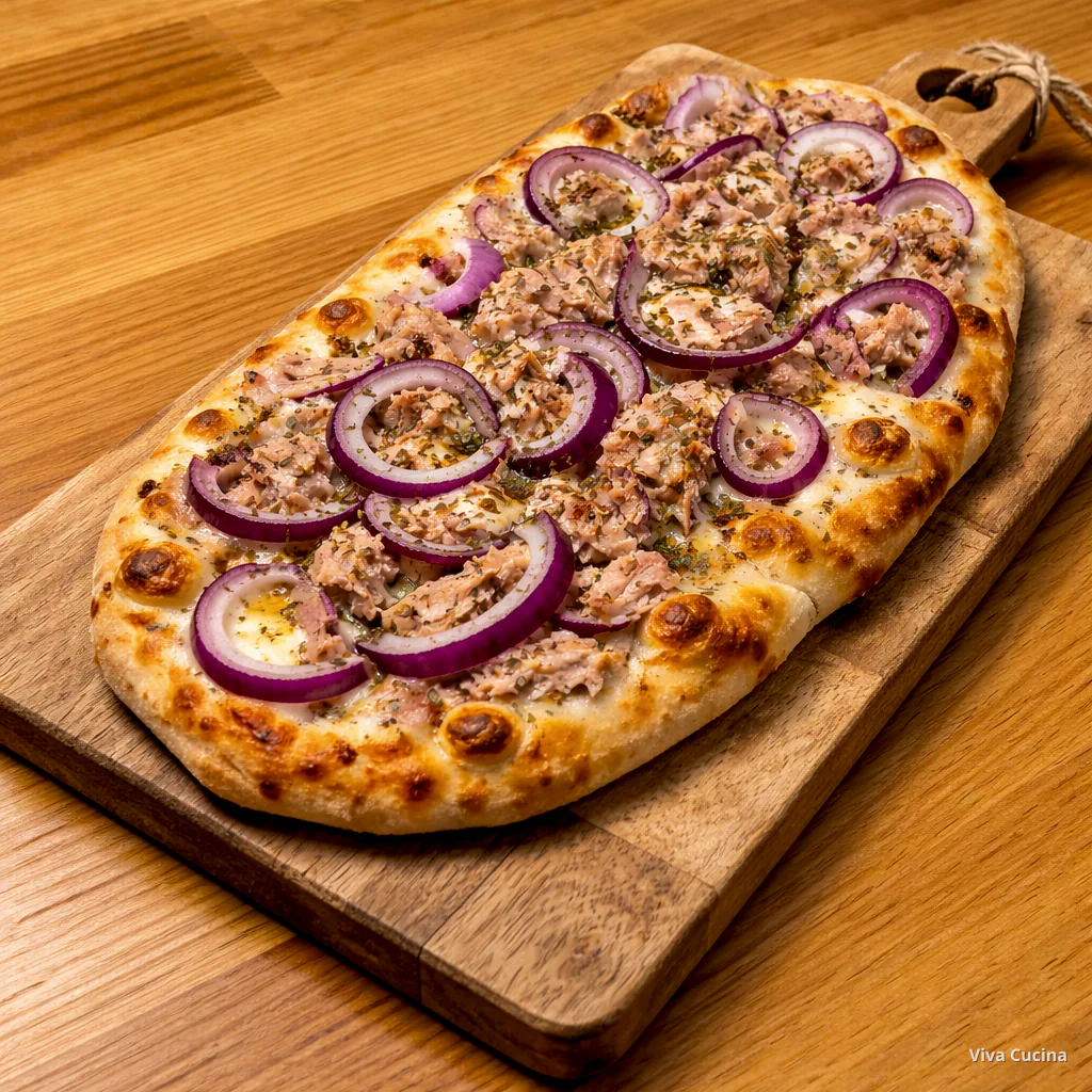 Пинса с начинкой: тунец и лук — готовое блюдо из категории «Выпечка» на сайте Viva Cucina