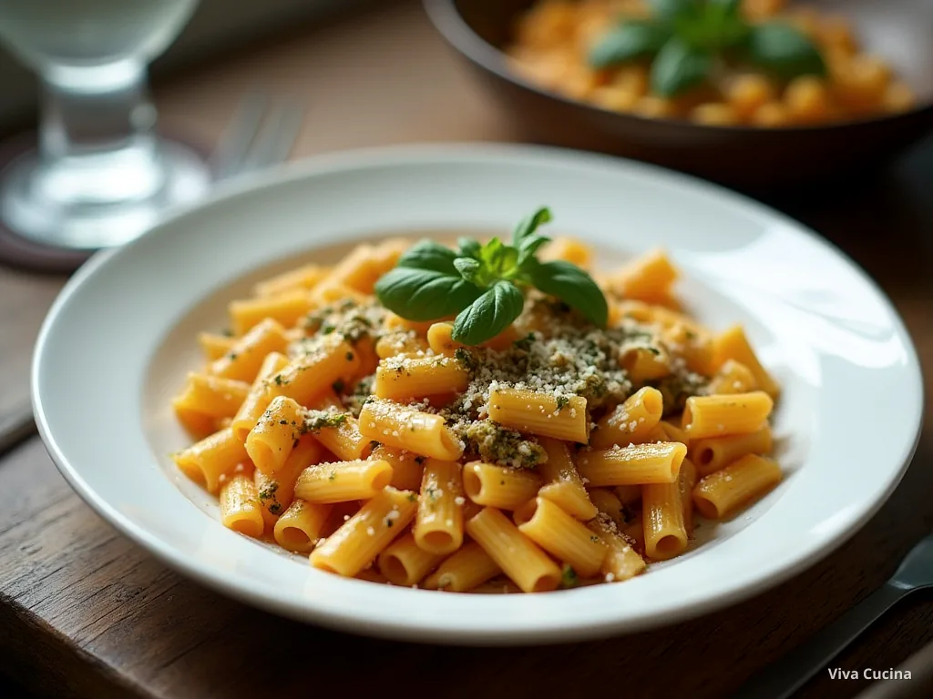 Ригатони с индейкой и соусом из тунца и каперсов — готовое блюдо из категории «Паста» на сайте Viva Cucina