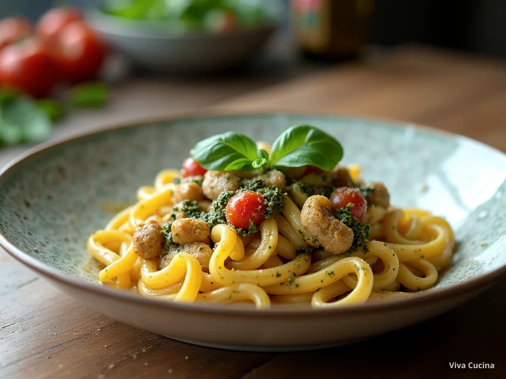 Ригатони с томатом и песто — готовое блюдо из категории «Паста» на сайте Viva Cucina