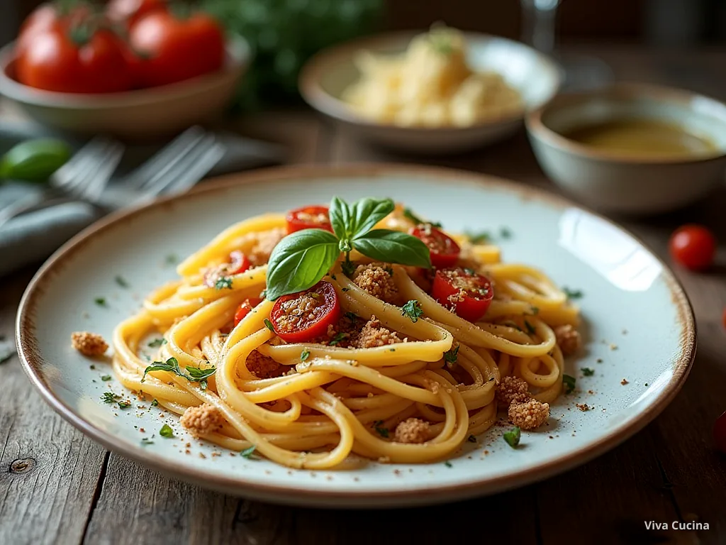 Тальятелле с говядиной и соусом из тунца и каперсов — готовое блюдо из категории «Паста» на сайте Viva Cucina