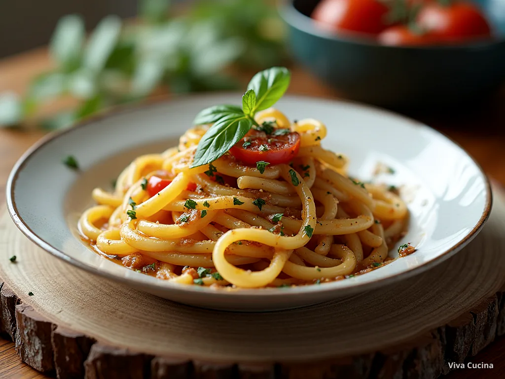 Тальятелле с нутом и томатно-базиликовым соусом — готовое блюдо из категории «Паста» на сайте Viva Cucina